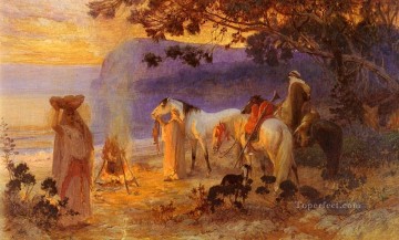 カビリーの海岸にて アラビア語 フレデリック・アーサー・ブリッジマン Oil Paintings